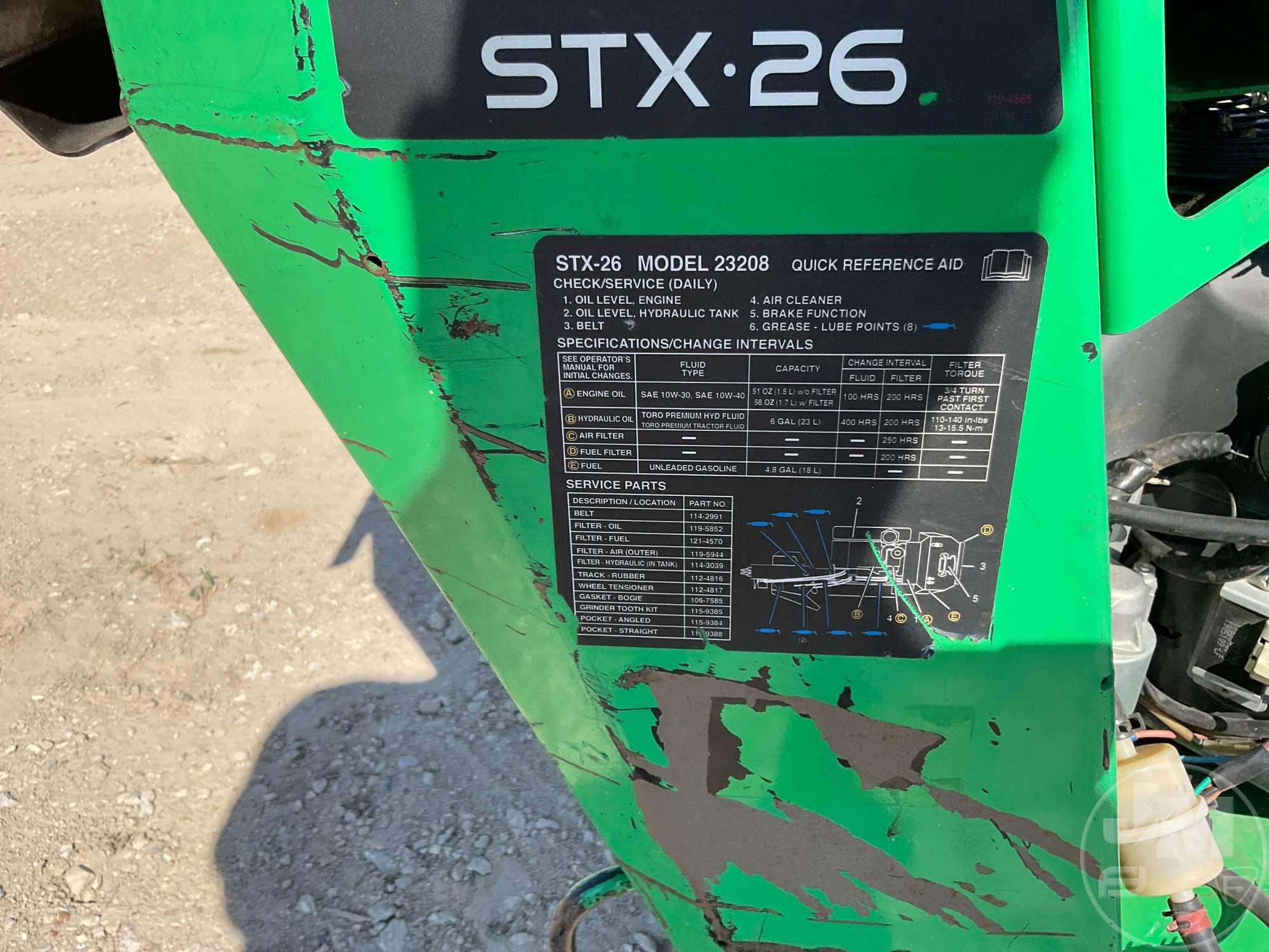 2019 TORO  STX-26 SN: 405232408 STUMP GRINDER