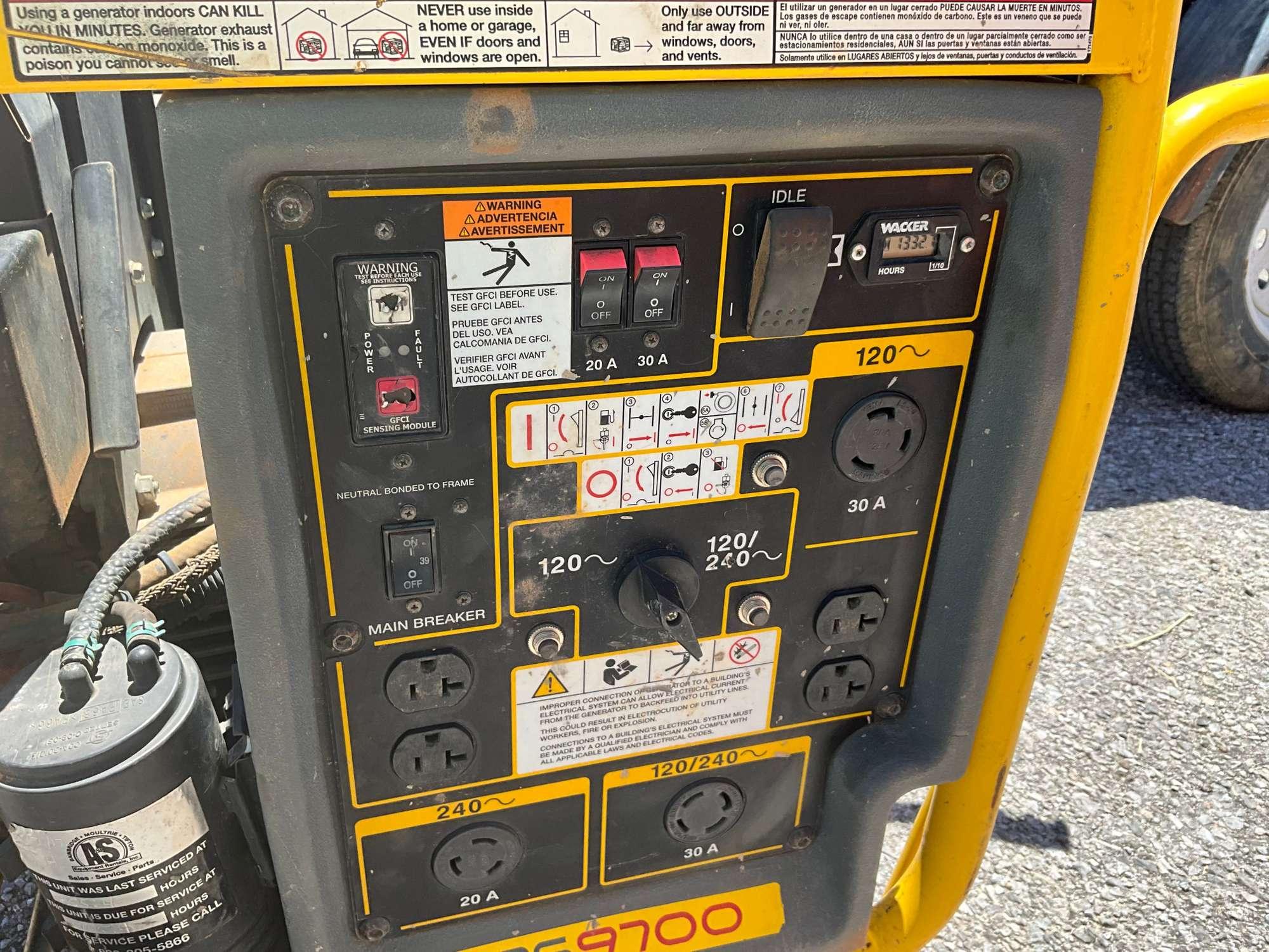 2013 WACKER NEUSON GPS 9700 PORTABLE GENERATOR 20158067