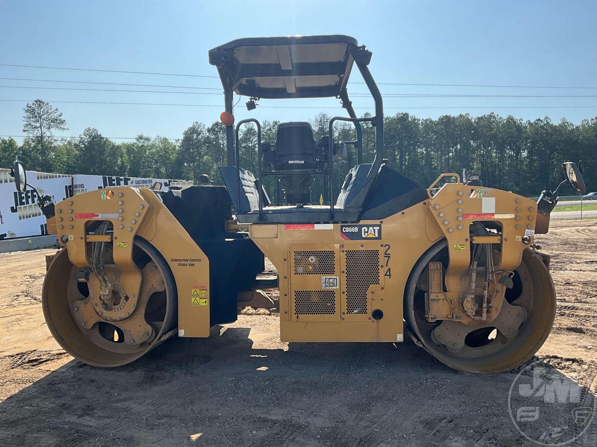 2017 CATERPILLAR CB66B TANDEM VIBRATORY ROLLER SN: CATCB66BTB660027