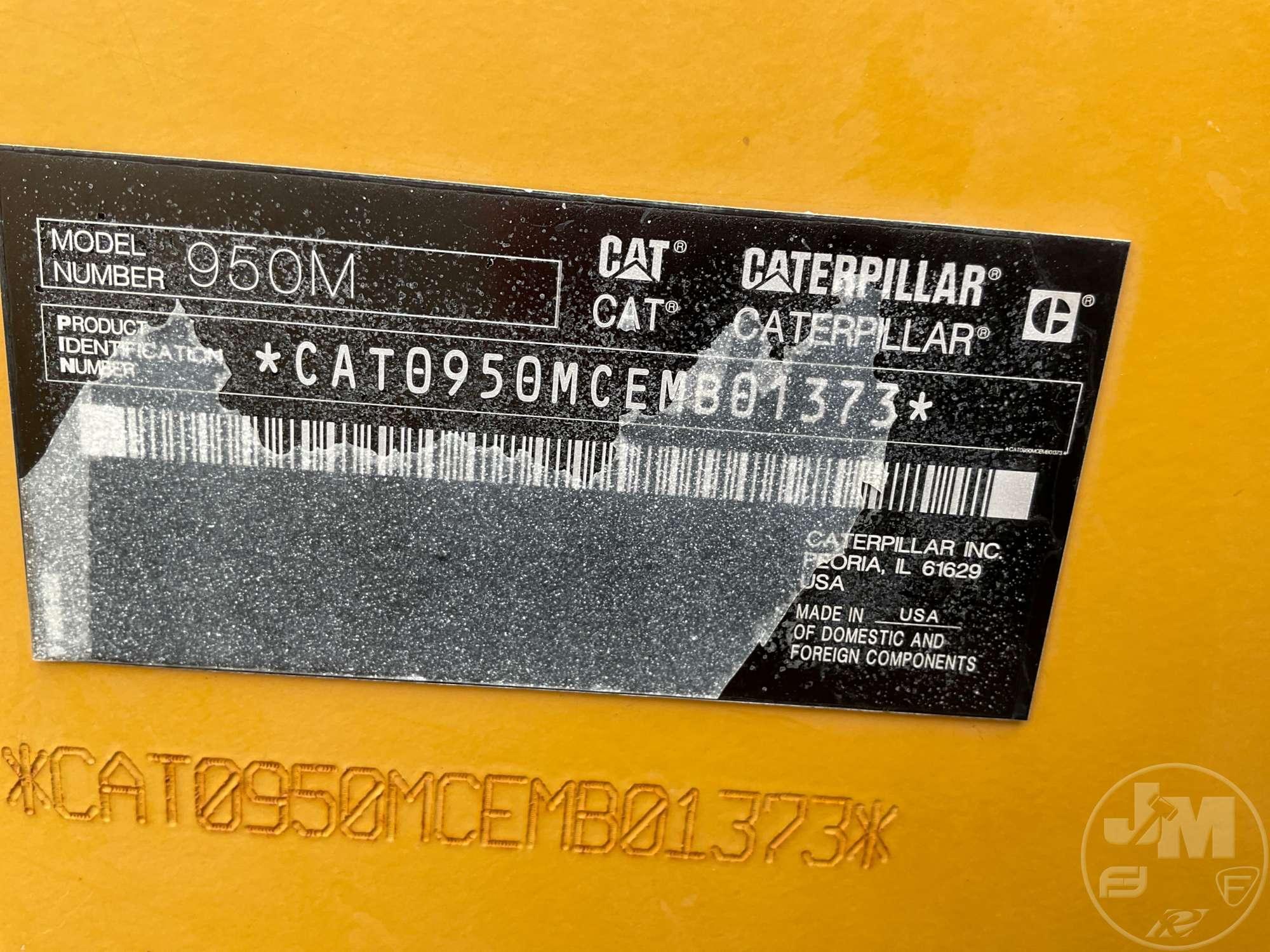 CATERPILLAR 950M WHEEL LOADER SN: CAT0950MCEMB01373