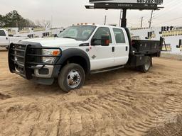 2015 FORD F-450 SUPER DUTY XL SINGLE AXLE CREW CAB FLATBED TRUCK VIN: 1FD0W4GT3FEC39376