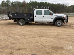 2015 FORD F-450 SUPER DUTY XL SINGLE AXLE CREW CAB FLATBED TRUCK VIN: 1FD0W4GT3FEC39376