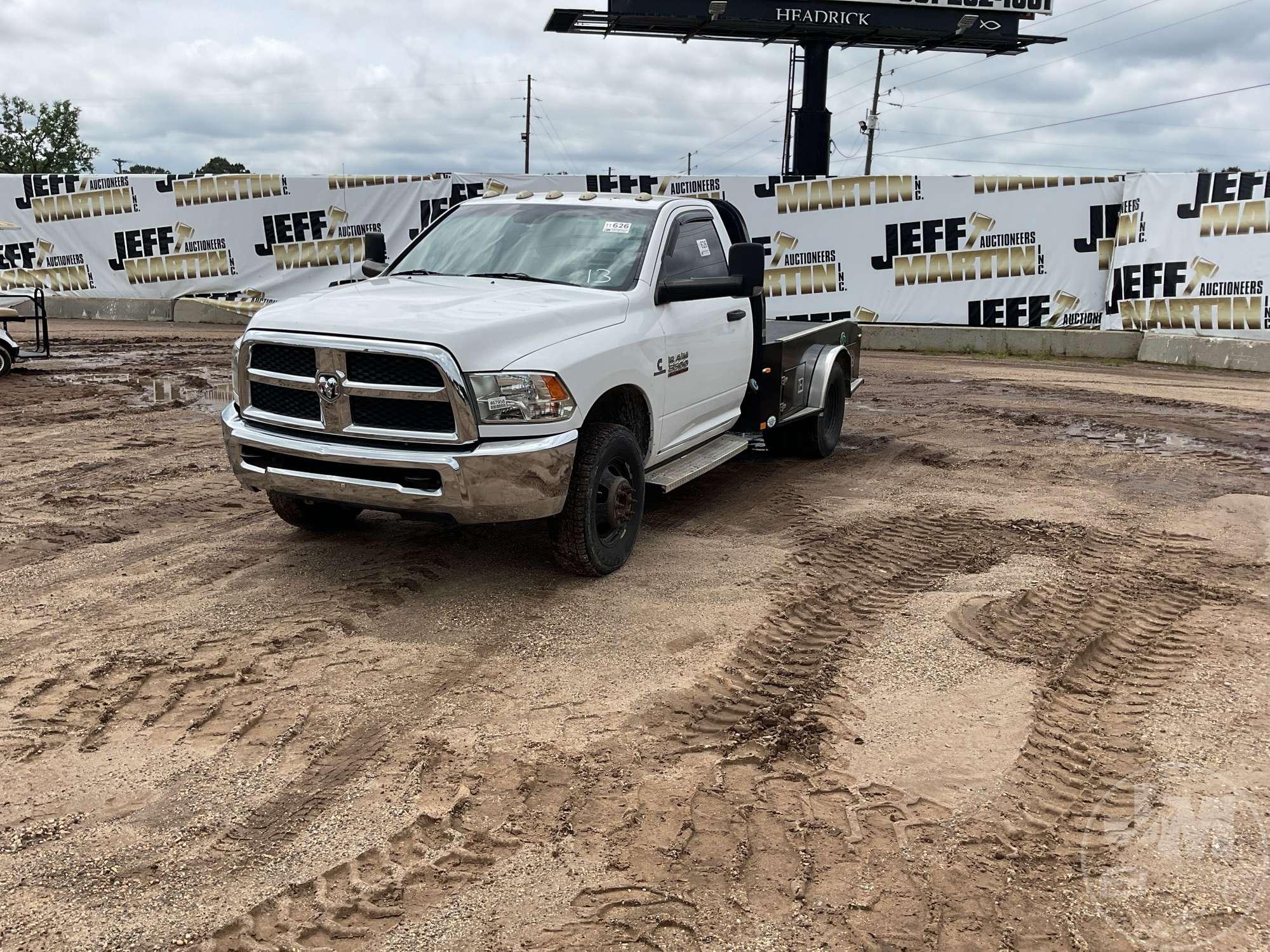 2013 RAM 3500 SINGLE AXLE REGULAR CAB 4X4 FLATBED TRUCK VIN: 3C7WRTAL7DG606135