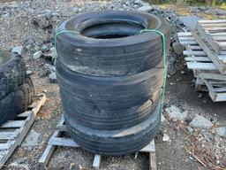 PALLET OF TIRES QTY OF 4 TIRES. DIFFERENT MANUFACTURERS