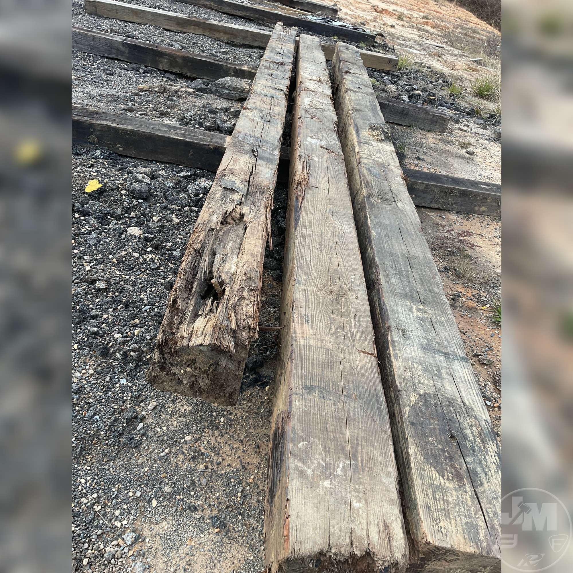 QTY OF (3) 12’...... X 12’...... X 24’....../25’...... BRIDGE TIMBERS,