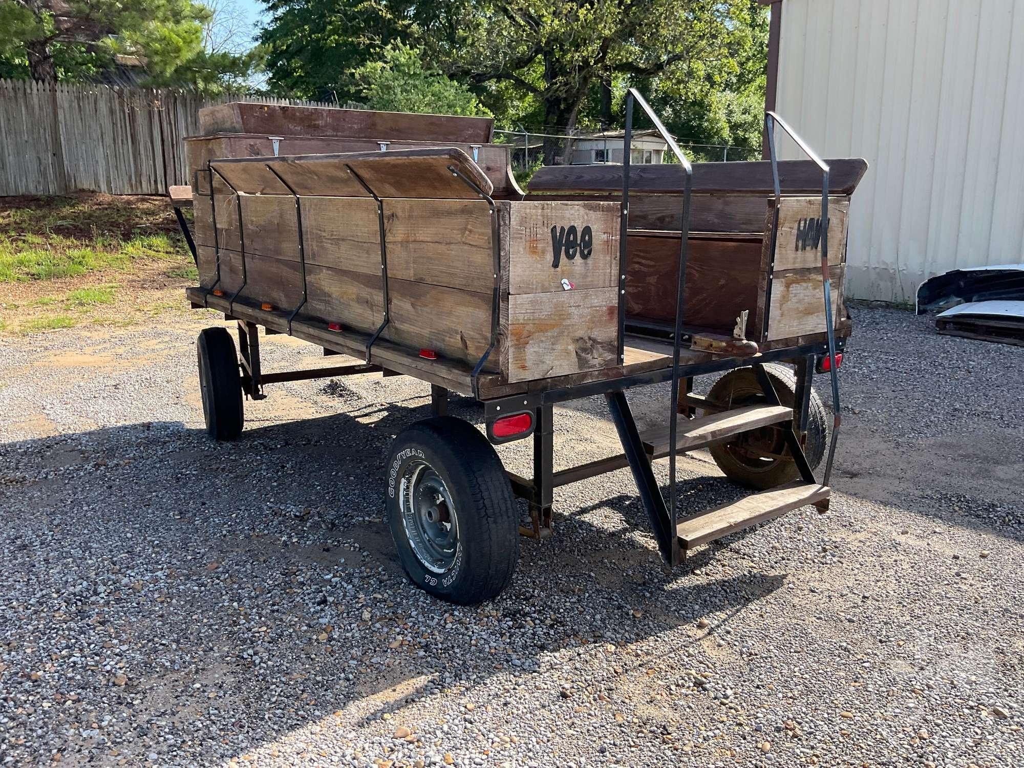 6’......6”...... X 10’...... HAY WAGON WITH SEATS, ELECTRIC BRAKES, CUSHIONS