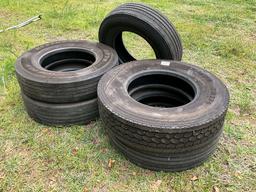 QTY OF (4) 11R22.5 TIRES & (1) 295/75R22.5