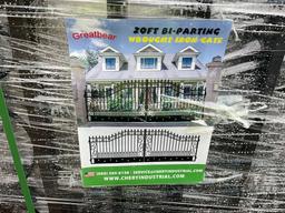 2024 GREATBEAR 20' BI-PARTING WROUGHT IRON GATE, W/ STAR INLAY,