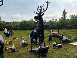 ALUMINUM ELK STANDING ON ROCK