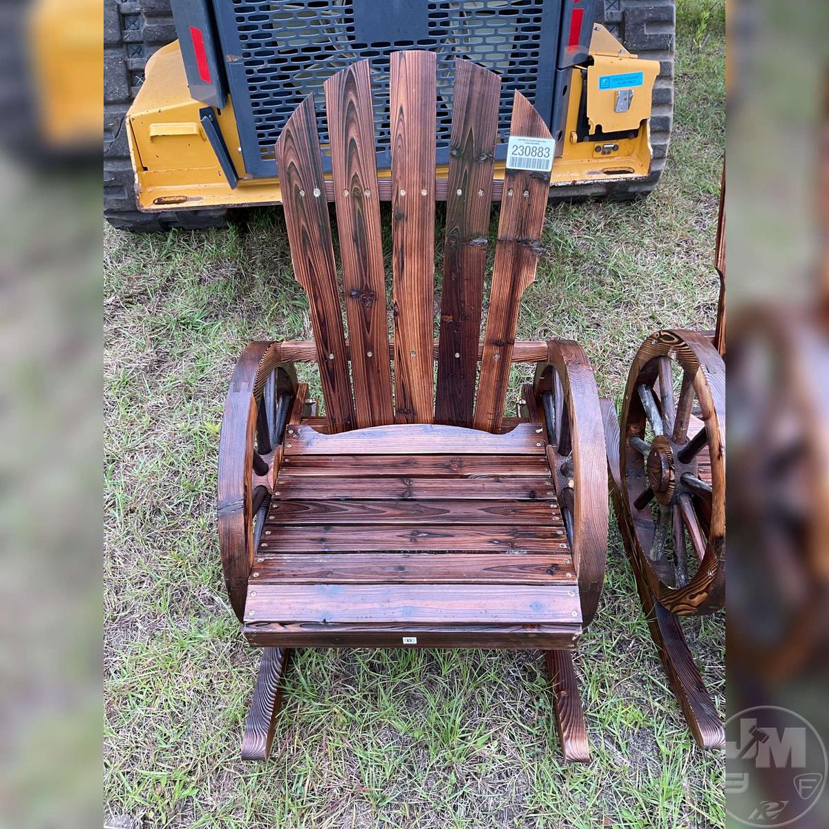 WAGON WHEEL ROCKING CHAIR