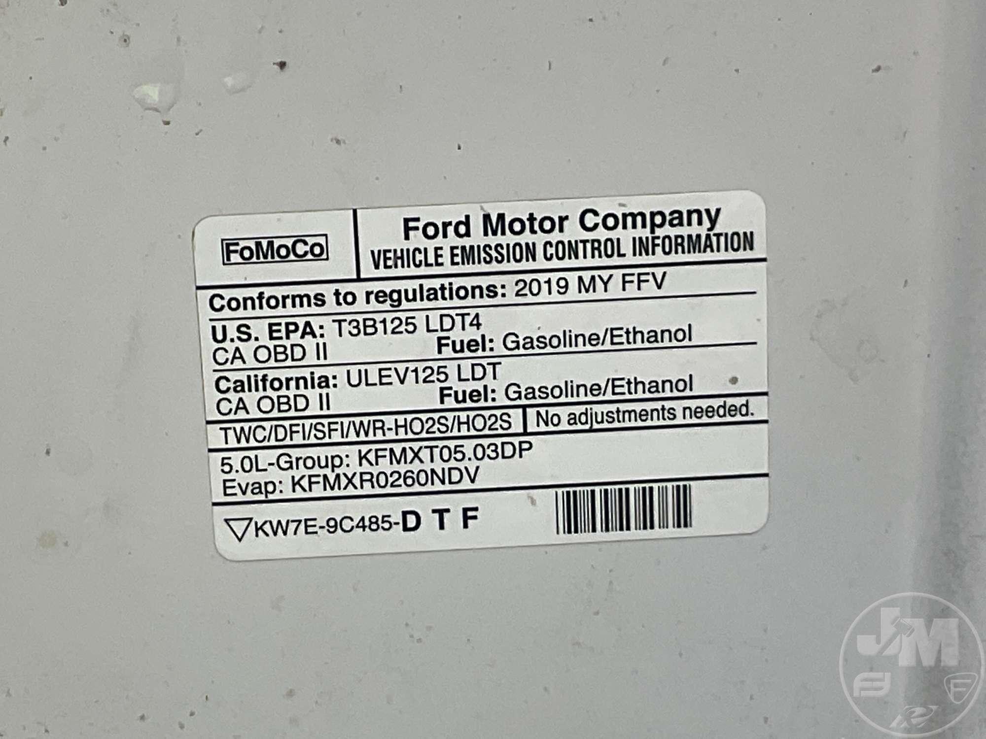 2019 FORD F-150 CREW CAB 4X4 PICKUP VIN: 1FTFW1E59KKD20394