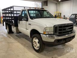 2004 FORD F-450 SINGLE AXLE REGULAR CAB FLATBED TRUCK VIN: 1FDXF46P84EC32178