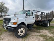 2000 FORD F-750 REGULAR CAB FLATBED TRUCK VIN: 3FDXF75H2YMA09663