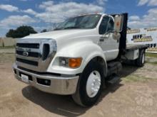 2013 FORD F-650 SINGLE AXLE REGULAR CAB FLATBED TRUCK VIN: 3FRNF6FC9DV494948