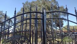 16' DRIVEWAY ENTRANCE GATES WITH TREE OF LIFE INLAY, POSTS,