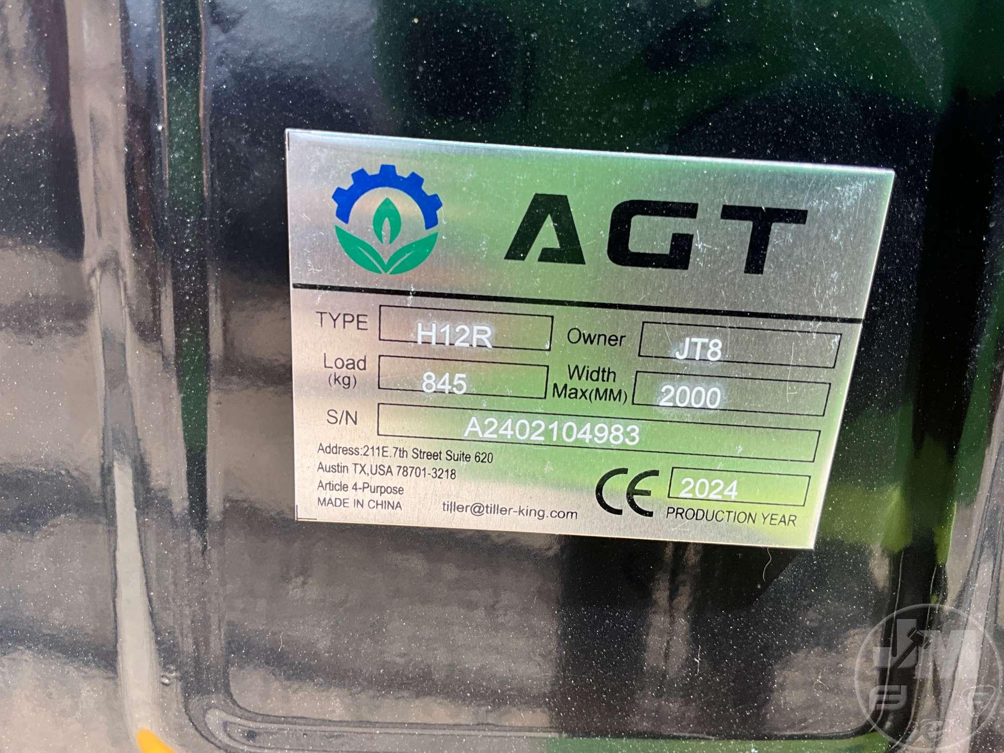 2024 AGT H12R MINI EXCAVATOR SN: A2402104983