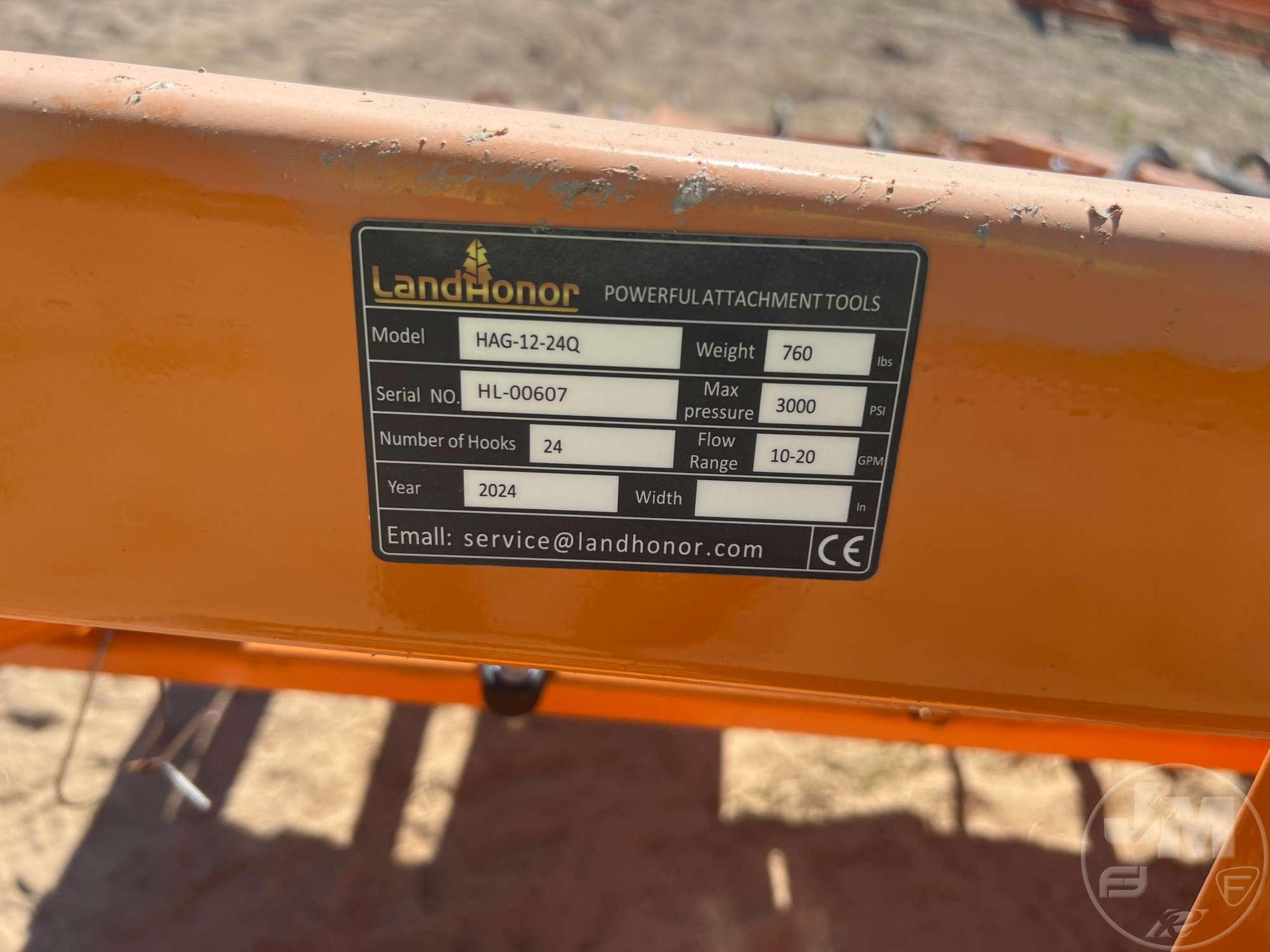 UNUSED 2024 LANDHONOR HAG-12-24Q HAY ACCUMILATOR GRAPPLE SN: HLG20240711-6