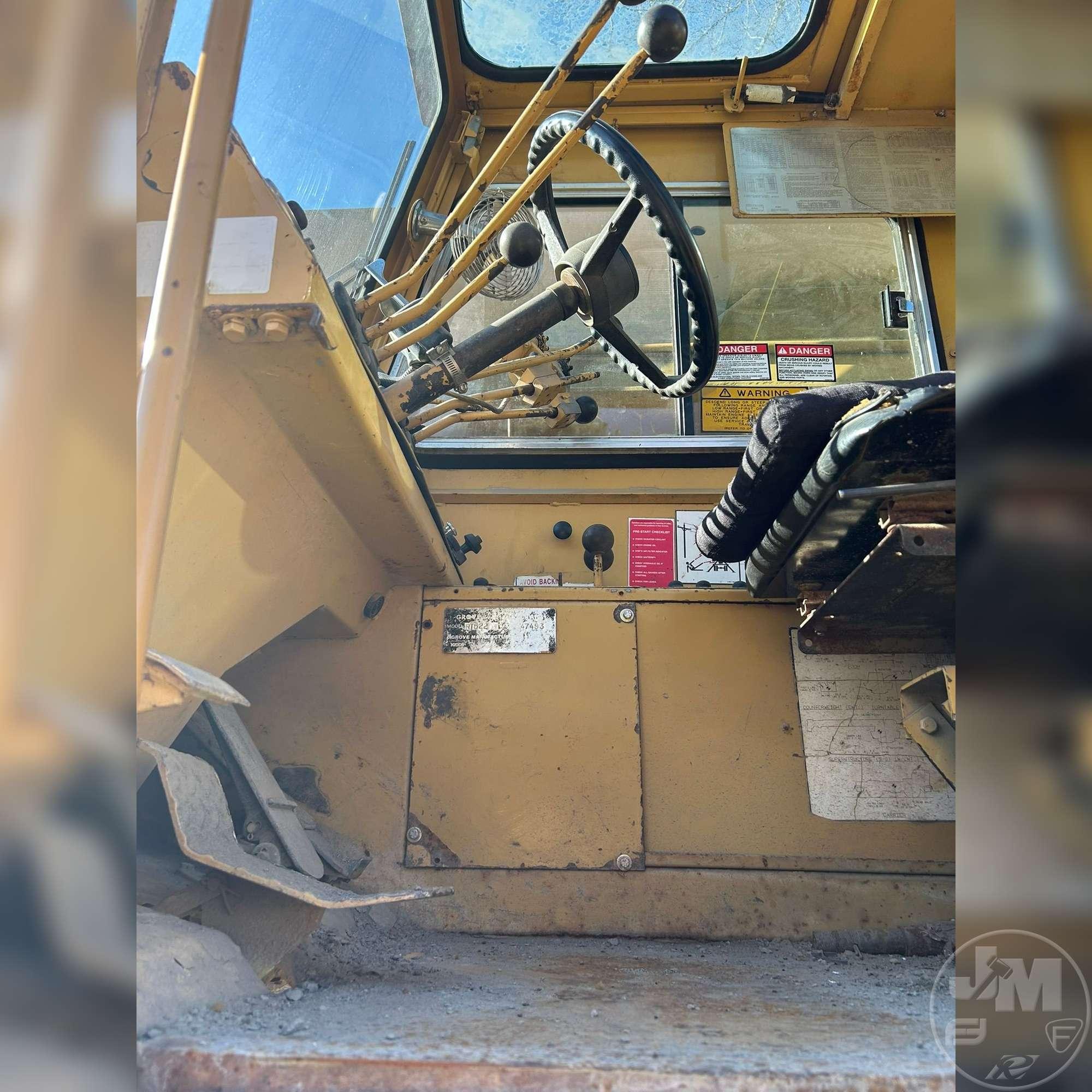 1981 GROVE RT522 ROUGH TERRAIN CRANE SN: 47493