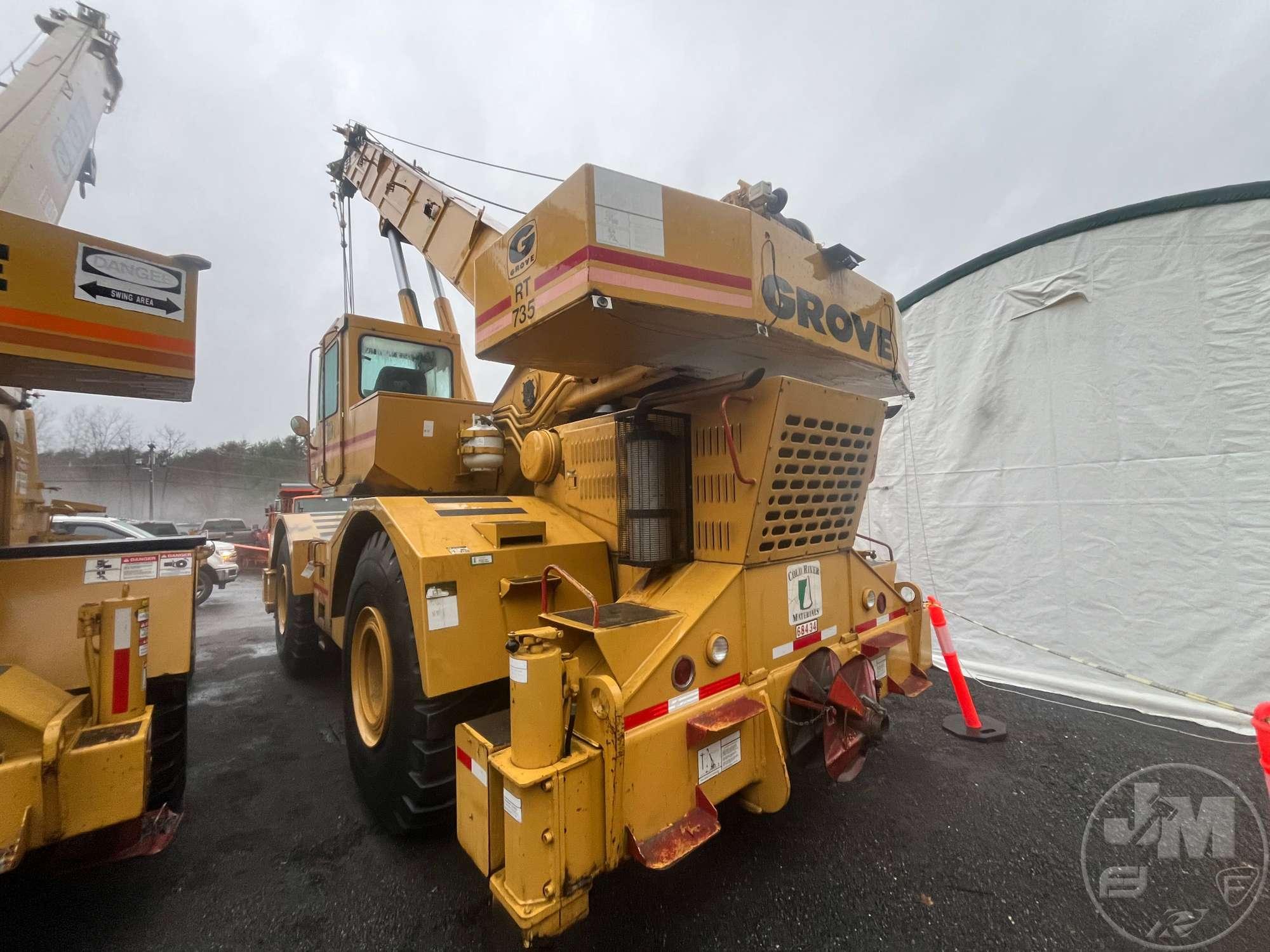 1984 GROVE RT735 ROUGH TERRAIN CRANE SN: 67533