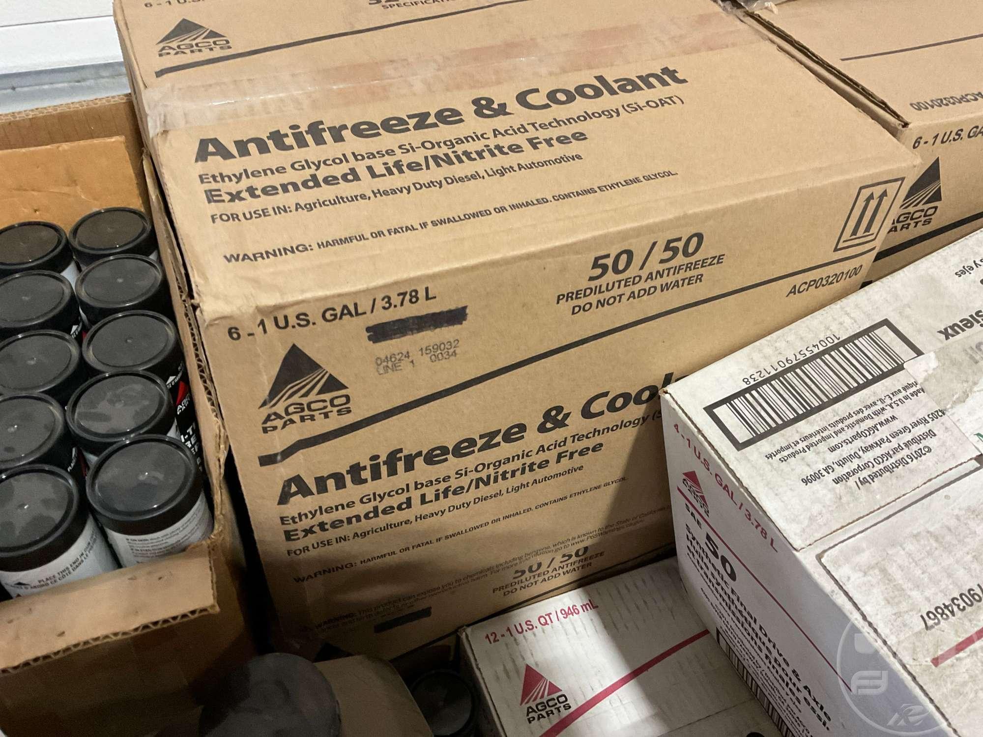 QUANTITY OF CORNHEAD GREESE, ANTIFREEZE, GEARBOX GREESE, 75W-140 SYNTHETIC GEAR LUBRICANT