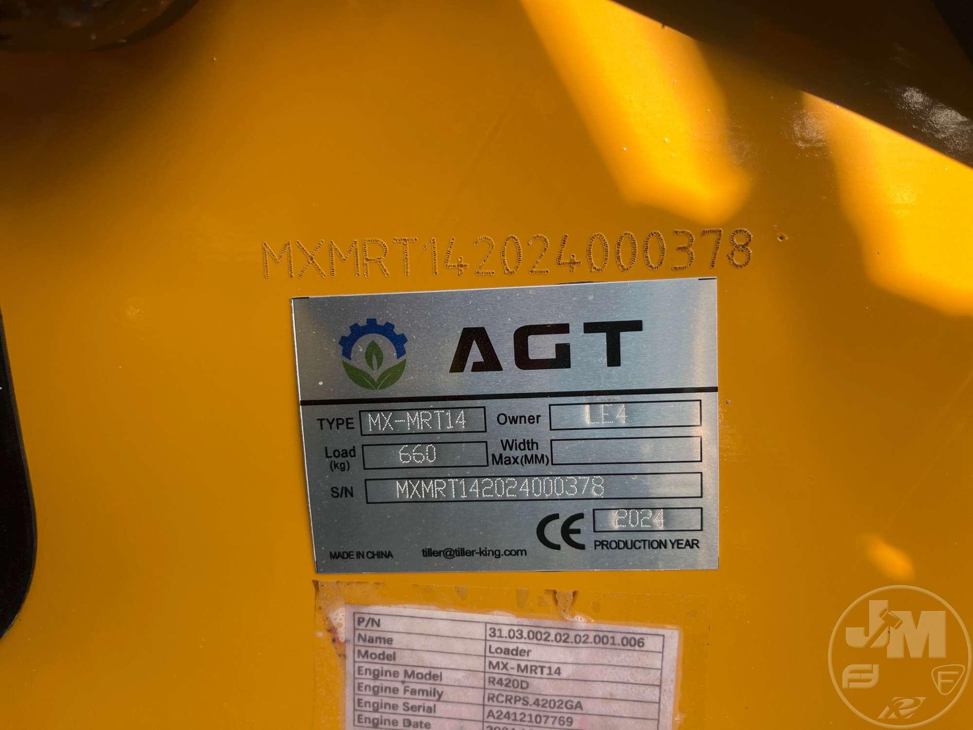 UNUSED 2024 AGT MX-MRT14 STAND ON MULTI TERRAIN LOADER SN: MXMRT142024000378