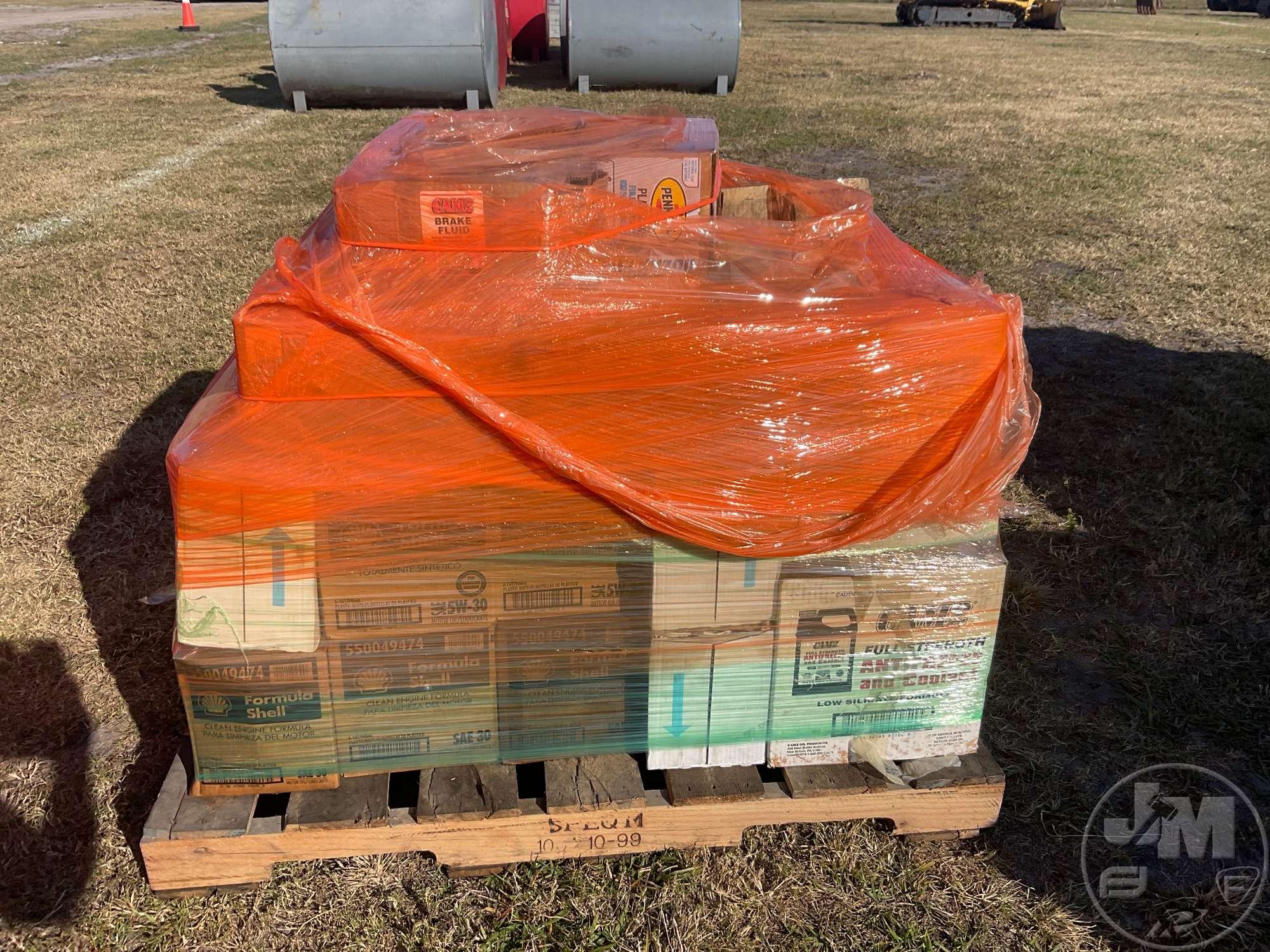 PALLET OF VARIOUS ENGINE OILS & COOLANTS