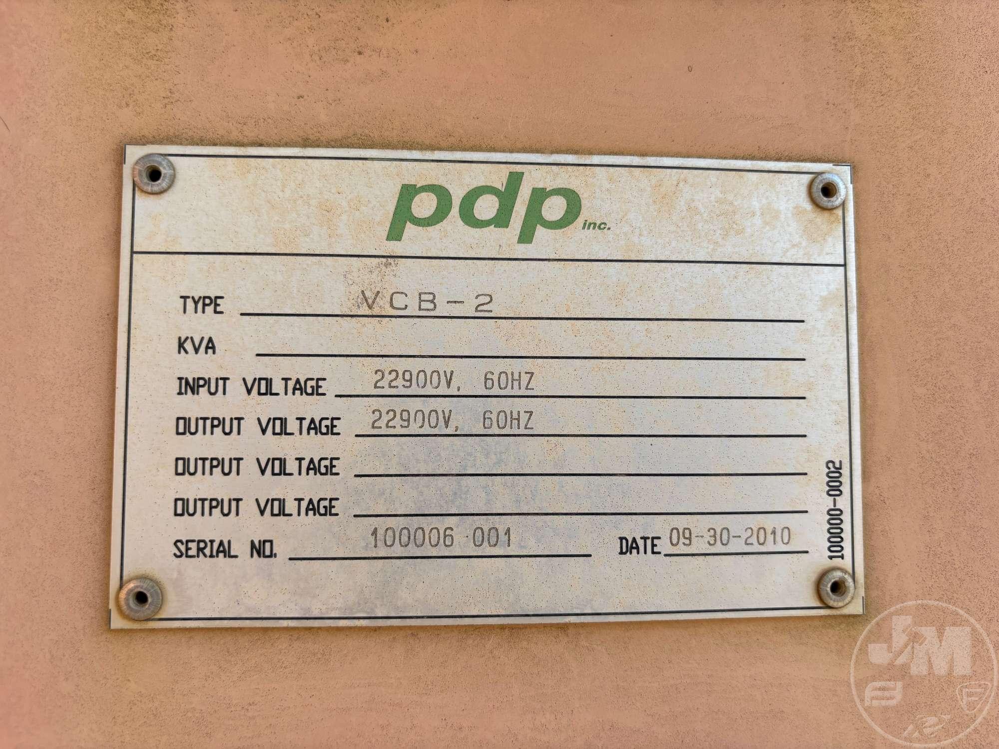 2010 PDP 25KV SWITCHGEAR HOUSE SN: 10006-001
