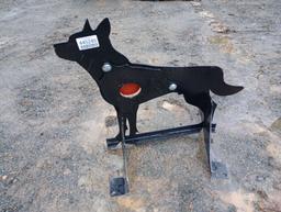 3/8" AR500 STEEL COYOTE SHOOTING TARGET W/ HEART FLAPPER*** BENT