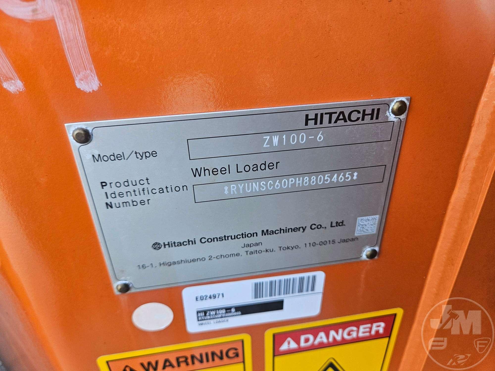 2024 HITACHI ZW100 WHEEL LOADER SN: RYUNSC60PH8805465