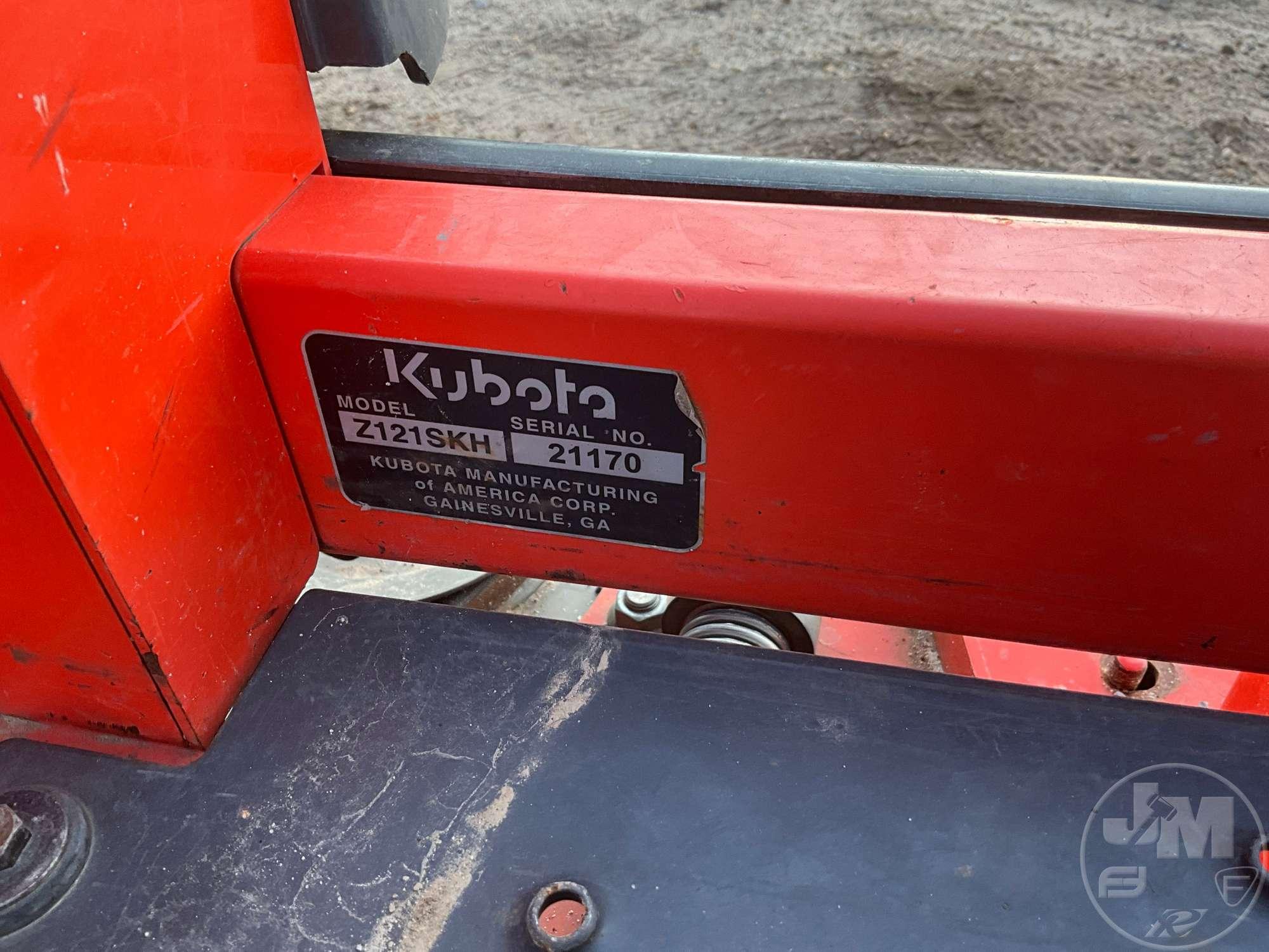 2017 KUBOTA Z121-48 ZERO TURN SN: 21170
