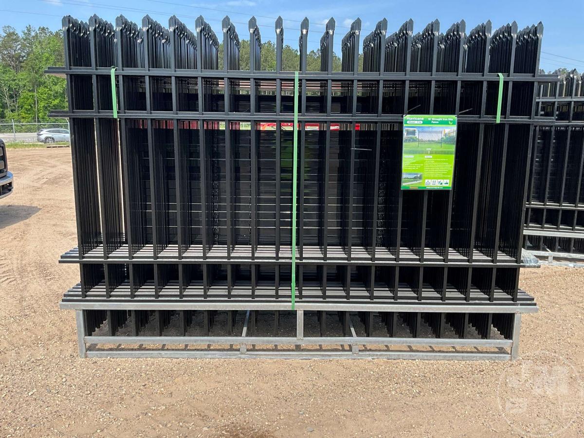 10’...... WROUGHT IRON SITE FENCE, 22 FENCE PANELS, 23 POSTS,