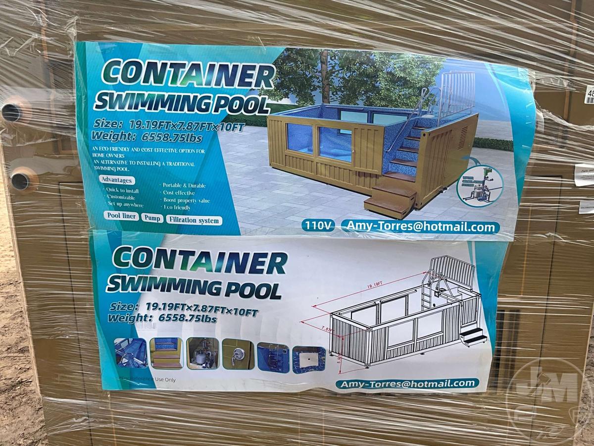 CONTAINER SWIMMING POOL 19’......X 7’......X 10’...... , WEIGHT 6558LBS, 110V
