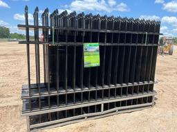 10’...... WROUGHT IRON SITE FENCE, 22 FENCE PANELS, 23 POSTS
