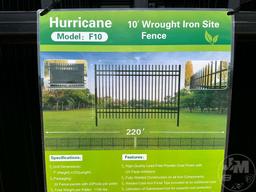 10’...... WROUGHT IRON SITE FENCE, 22 FENCE PANELS, 23 POSTS,