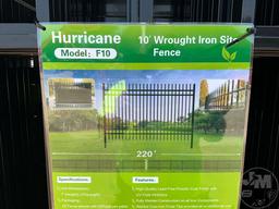 10’...... WROUGHT IRON SITE FENCE, 22 FENCE PANELS, 23 POSTS,