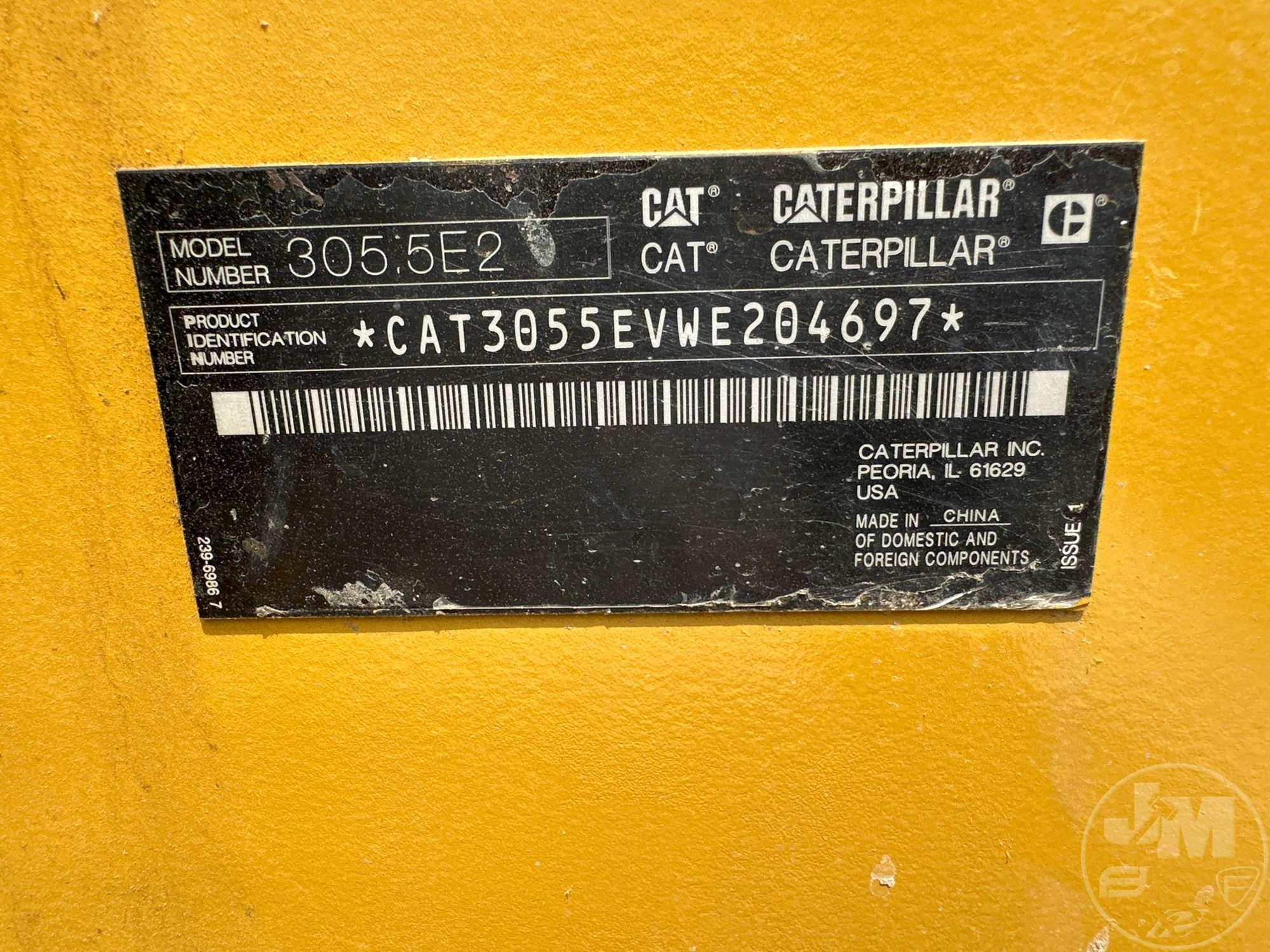 2018 CATERPILLAR 305.5E2 MINI EXCAVATOR SN: CAT3055EVWE204697
