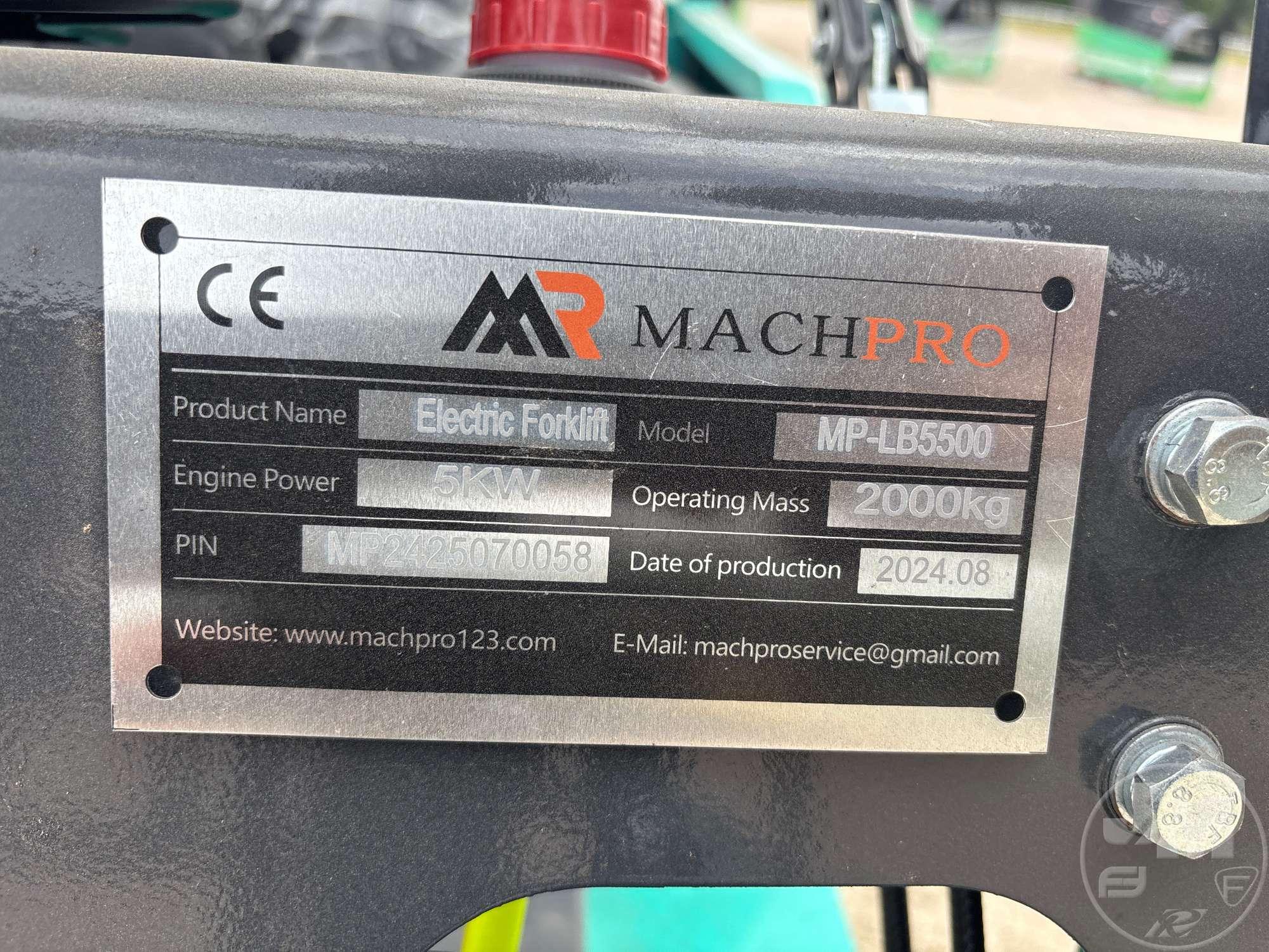 UNUSED 2024 MACHPRO MP-LB5500 4500 LB ELECTRIC FORKLIFT