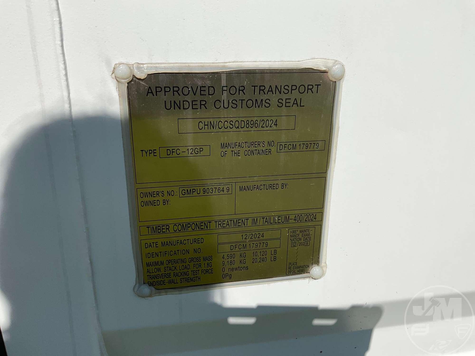 2025 12'  CONTAINER SN: GMPU9037649