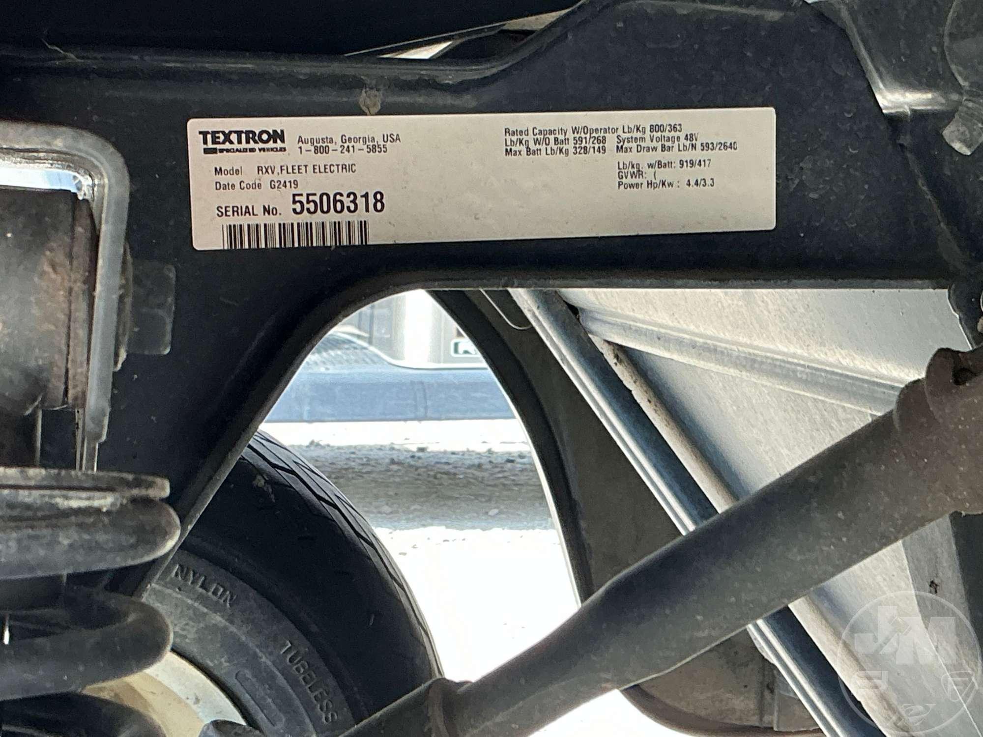 2019 EZ GO RXV GOLF CART 5506318