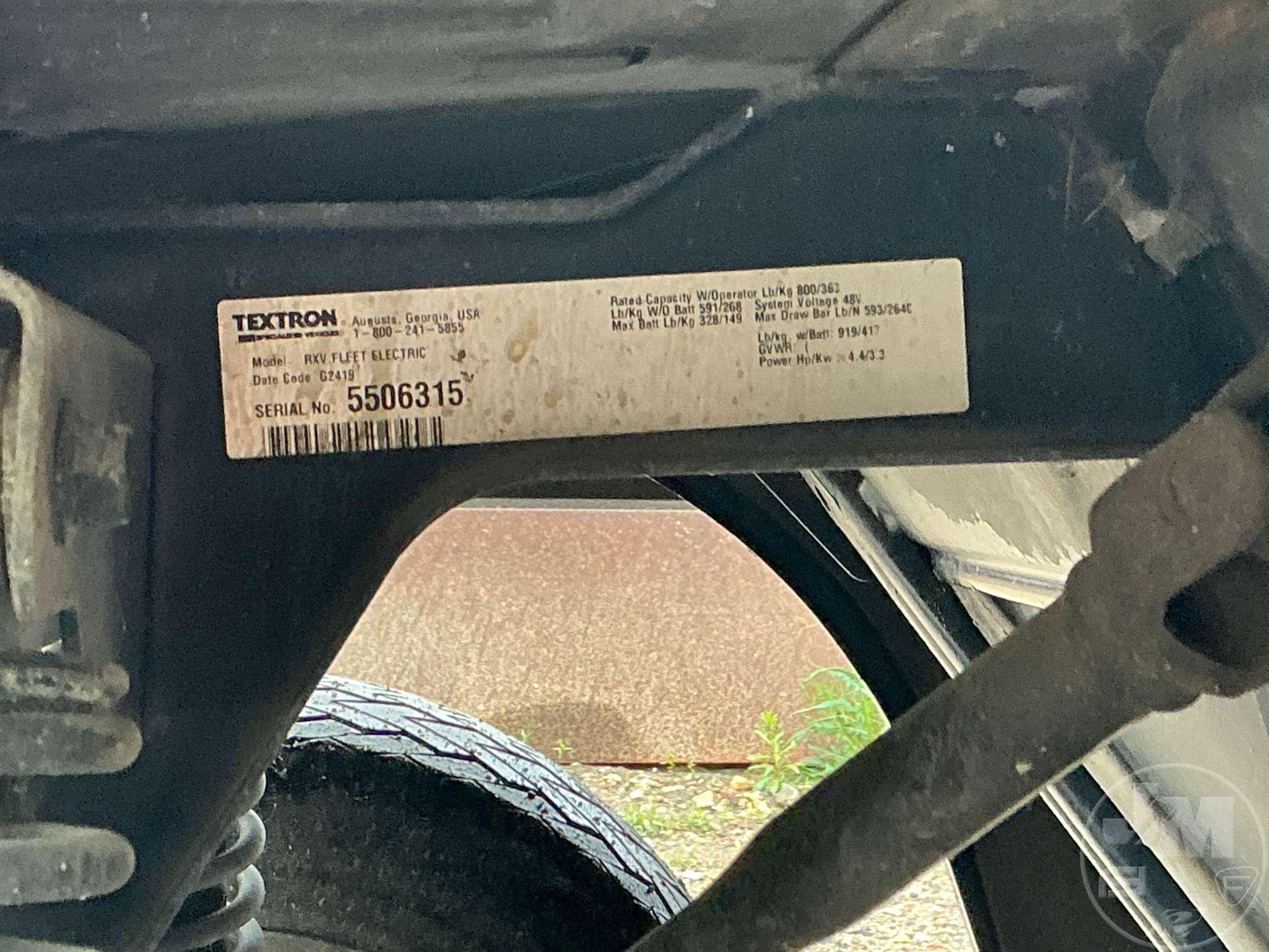 2019 EZ GO RXV GOLF CART 5506315