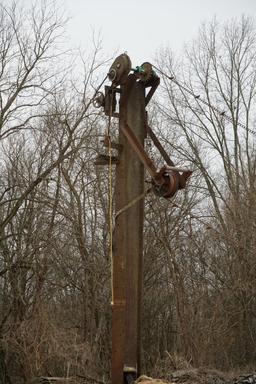 Barn Sweep Chain and Steel Support Post