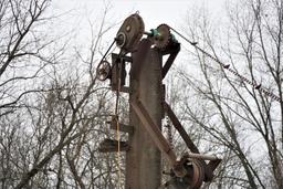 Barn Sweep Chain and Steel Support Post