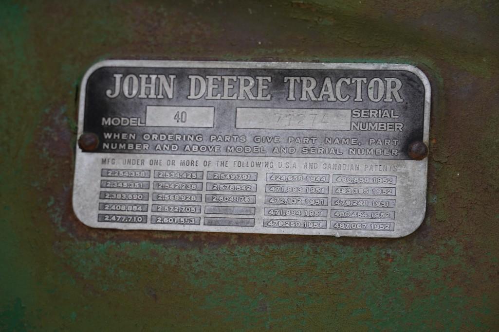 1954 John Deere 40T Tractor