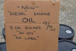 10 - New 5 Gallon Bucket with Motor Oil