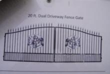 New 20' Bi-Parting Wrought Iron Driveway Gate