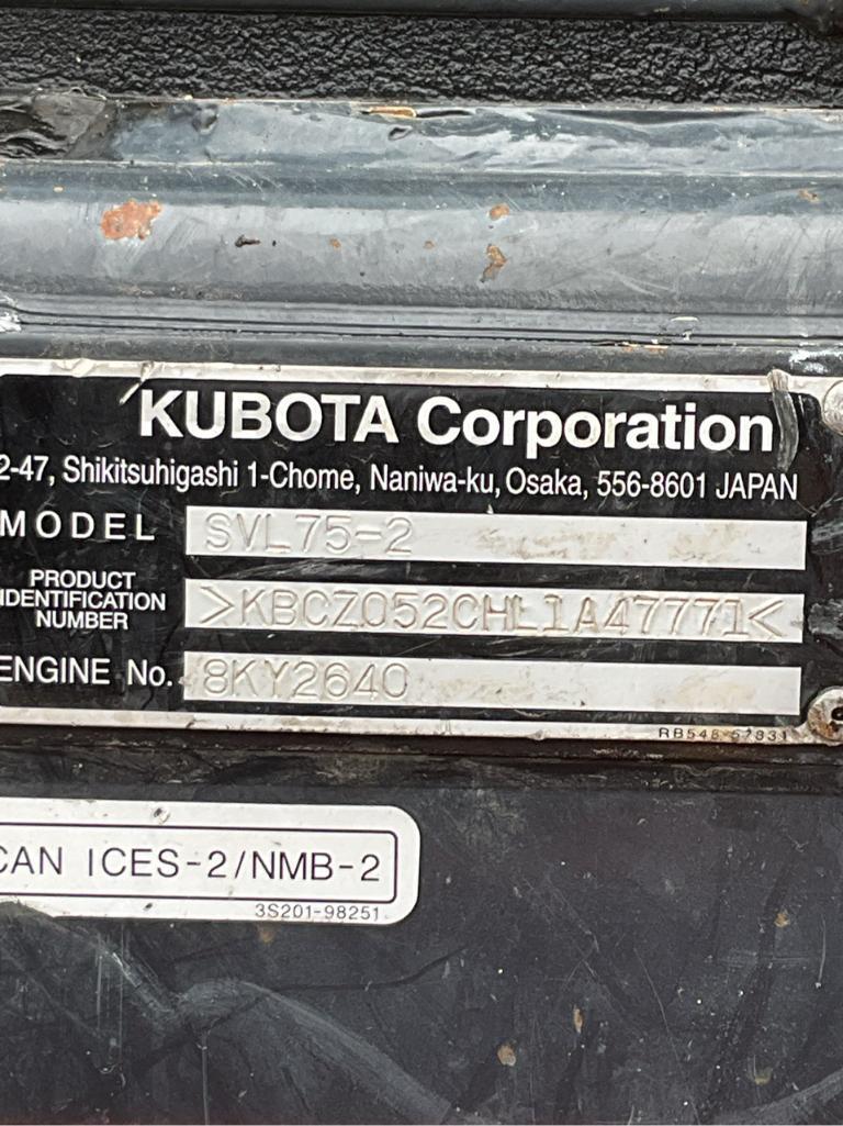 2020 Kubota SVL 75-2 Skid Steer
