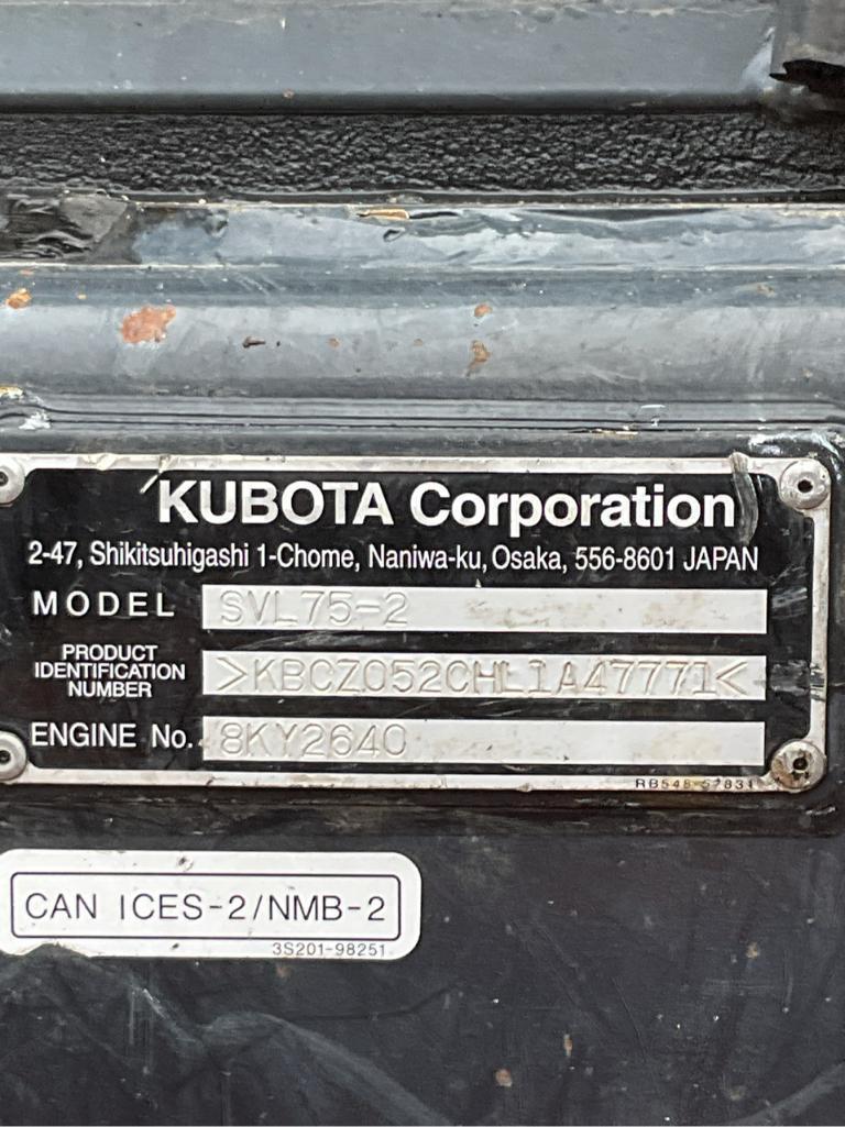 2020 Kubota SVL 75-2 Skid Steer