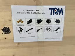 Unused 2024 TPM Qty 10 Attachments for Mini Excavator