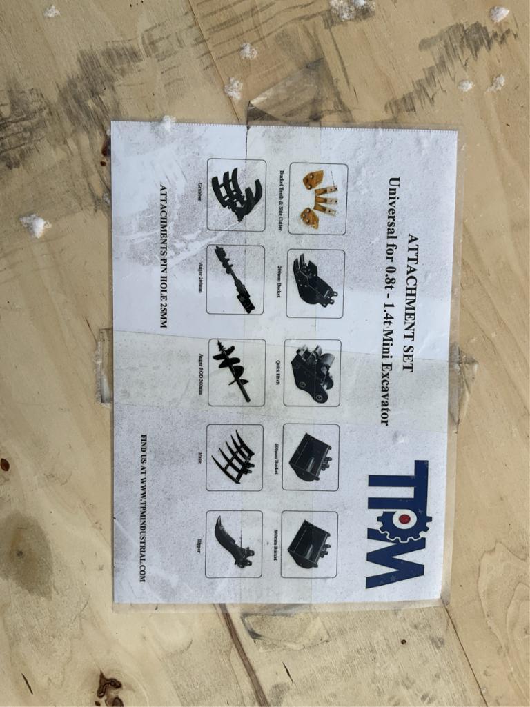 Unused 2024 TPM Qty 10 Attachments for Mini Excavator