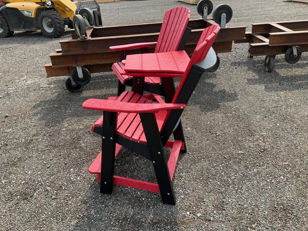 2 Poly Modern High Adirondack Chairs